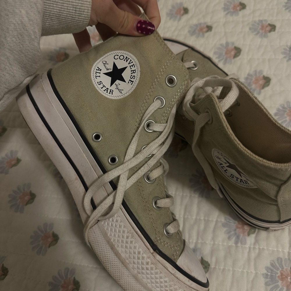Converse High-Top Sneakers in Olive Green
